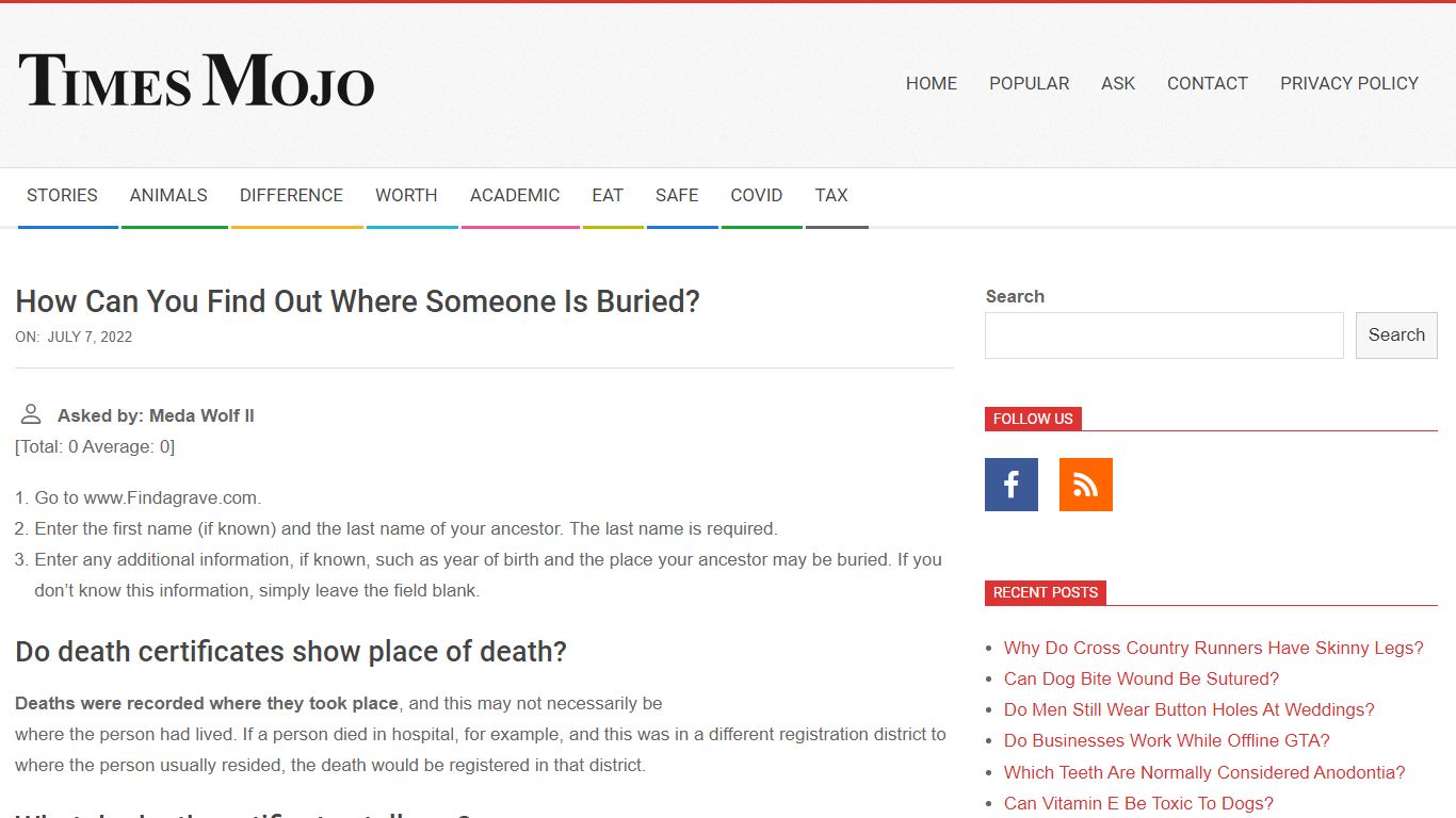 How can you find out where someone is buried? - TimesMojo